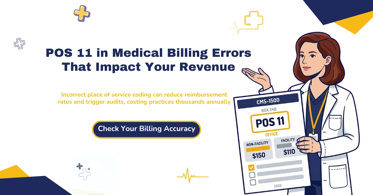 pos 11 in medical billing errors reimbursement loss office vs facility coding audit risk 2026
