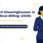 Top 10 clearinghouses in medical billing 2026 showing pricing, pros, cons, and EHR compatibility for healthcare providers