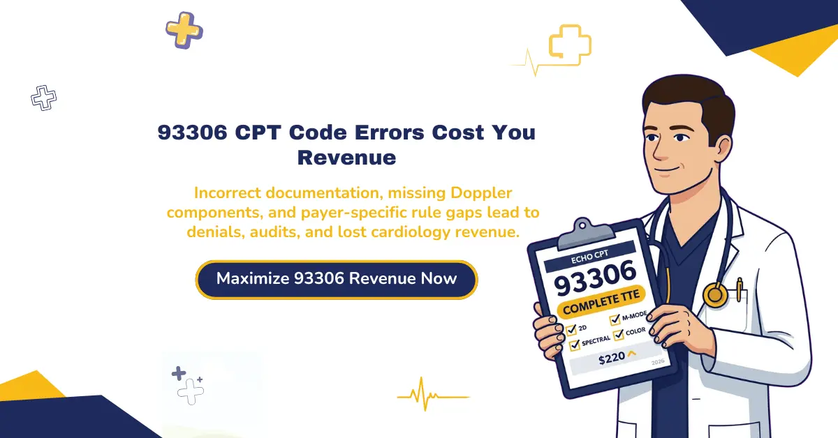 93306 CPT code billing errors leading to claim denials, audit risks, and revenue loss in echocardiogram services with compliance solutions for 2026
