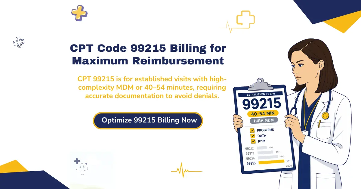 CPT 99215 billing for high complexity established patient visits and accurate documentation to maximize reimbursement