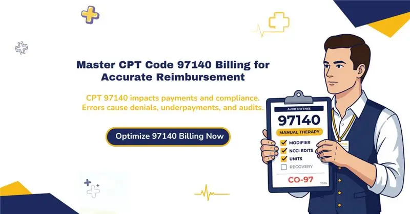 CPT code 97140 medical billing guide showing reimbursement, compliance, and denial risks for manual therapy services