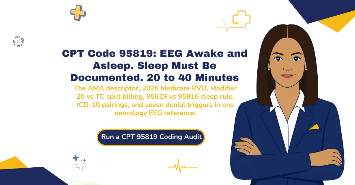CPT Code 95819: EEG Billing Guide, Rates, and Denial Fixes 2026