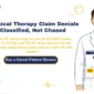 Physical therapy claim denials taxonomy 2026 hero banner explaining that every PT denial maps to one of 10 CARC codes with CO-4, CO-50, and CO-97 accounting for the majority, with a CTA to run a denial pattern review.