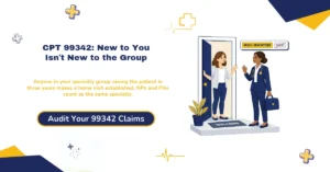 CPT 99342 is a new patient home visit at low MDM or 30+ minutes. Get the 2026 $78.83 Medicare rate, POS rules, G2211, and what replaced 99343.